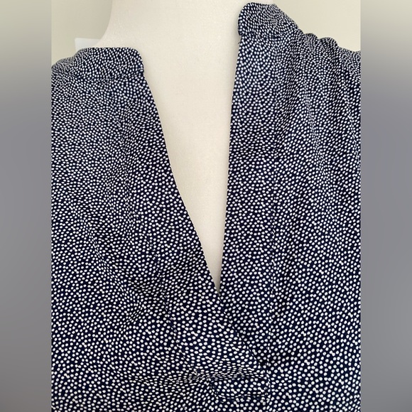 🆕 NEIMAN MARCUS Navy White Print Belted Mini Dress - Picture 3 of 6